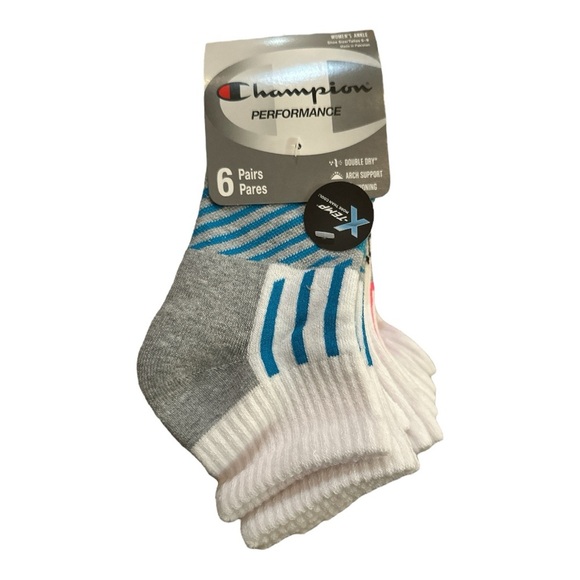 Champion Women’s Performance Ankle Socks 6-Pack NWT – Size L -Shoe size 5 - 9 - Picture 2 of 7
